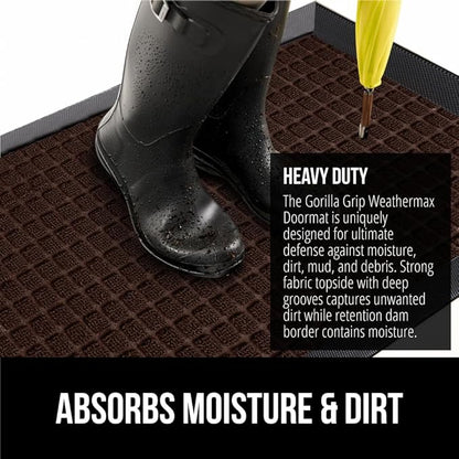 GORILLA GRIP 100% Waterproof All-Season WeatherMax Doormat 35x23, US Designed - Image 4