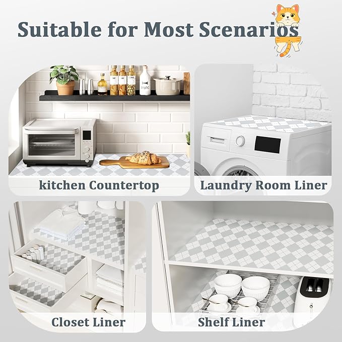 Shelf Liner for Kitchen Cabinets 18" x 240" Non-Adhesive Non-Slip Drawer Liners - Image 8
