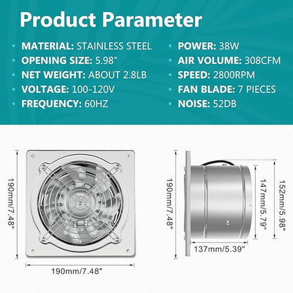 HG Power 6 Inch Exhaust Fan: Kitchen Exhaust Fans - Image 3