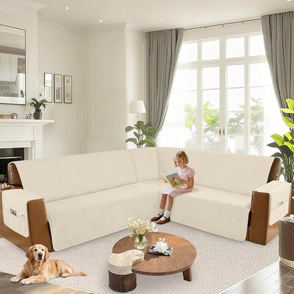 Arfntevss Waterproof Sectional Couch Covers L Shape Washable Velvet Sofa Cover - Image 6