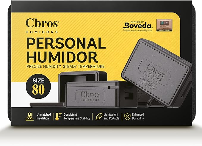 Cbros Humidor 69% Two- Way Humidity Control Box Powered by Boveda, Moisture by Unknown