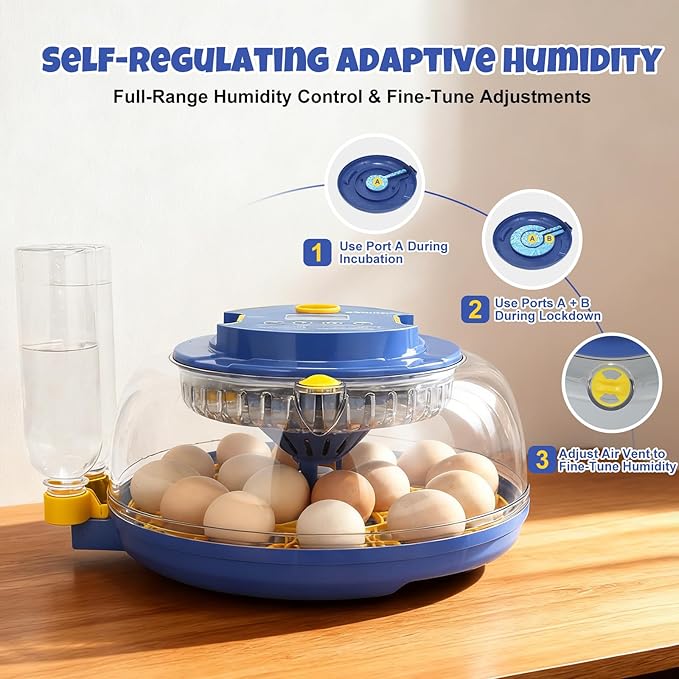 Advanced 18-Egg Incubator for Hobbyists, Dual-Size Egg Trays, Custom Incubation - Image 4