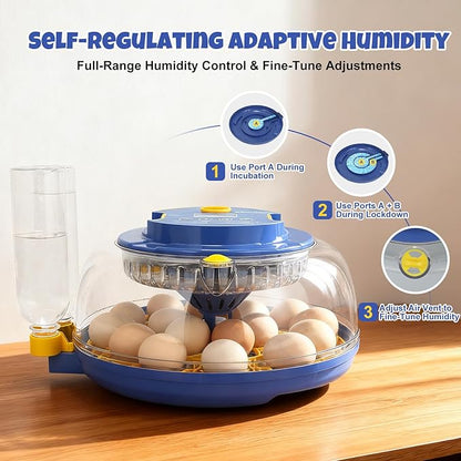 Smart 18-Egg Incubator for Hobbyists, Full-Stage Adaptive Humidity & Temp - Image 3