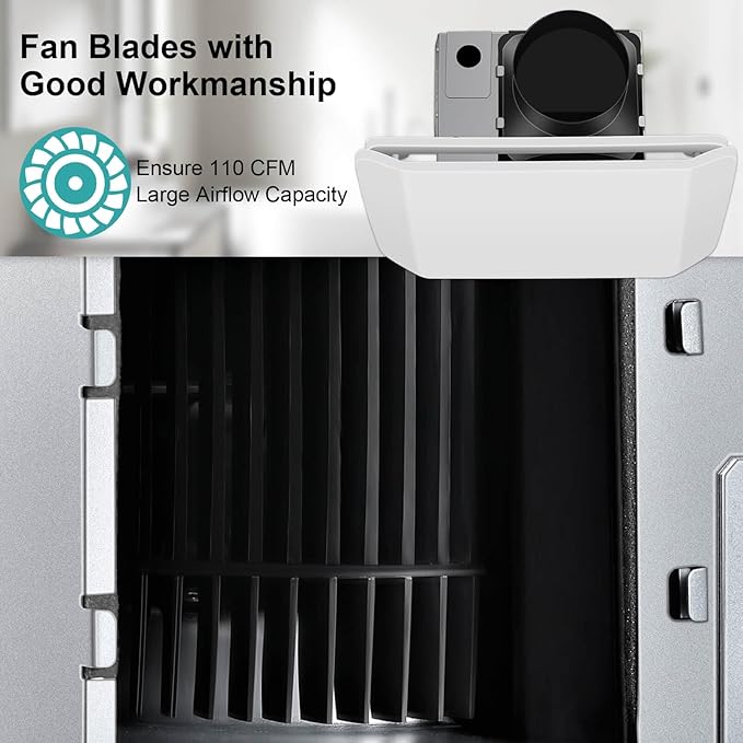 Bathroom Exhaust Fan Ceiling Mount 110CFM, Quiet Ventilation Fan 1.5 Sones - Image 4