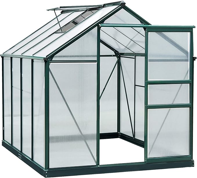 Outsunny 6' x 8' Greenhouse for Outdoors, Polycarbonate Greenhouse by Outsunny