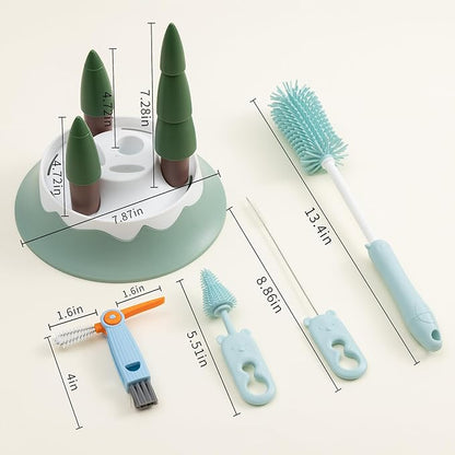 Chemimoso Baby Bottle Drying Rack and Cleaning Set, - Image 3