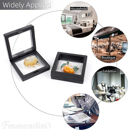 Framendino, 20 Pack Black 3D Floating Frame Display Case Challenge Coin - Image 3