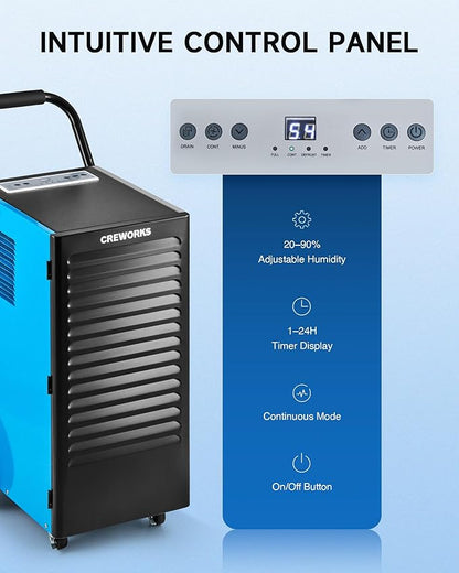 CREWORKS 180 PPD Commercial Dehumidifier, 180 Pint Dehumidifier - Image 5
