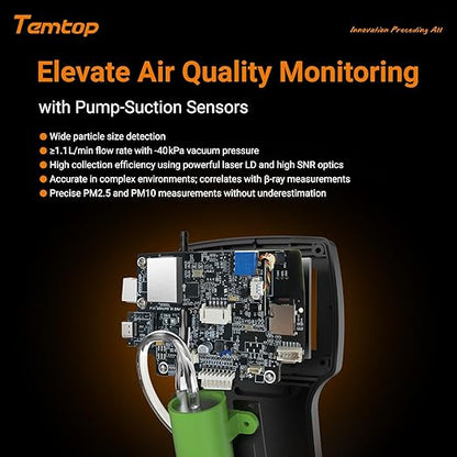 Temtop Handheld Particle Counter 0.3µm, 1.0µm Particulate Monitor PM2.5 - Image 4