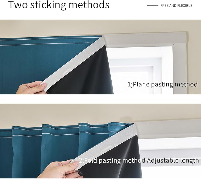 Adhesive Curtain 100% Blackout No-Drill Easy Install - Image 5