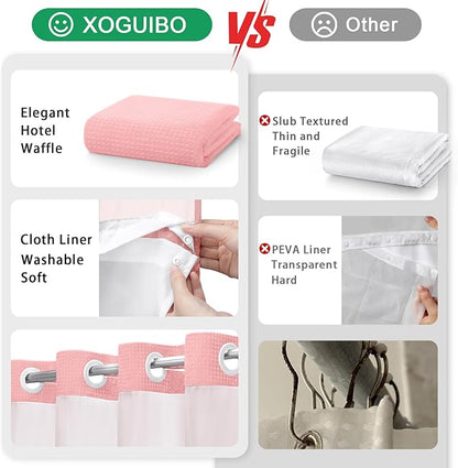 No Hook Shower Curtain and Liner Set - Image 5