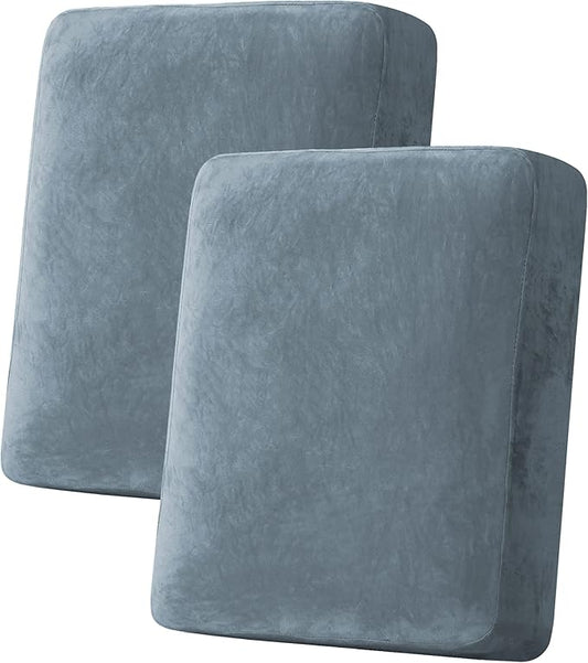 H.VERSAILTEX Velvet Stretch Couch Cushion Cover Plush Cushion Slipcover by HVERSAILTEX