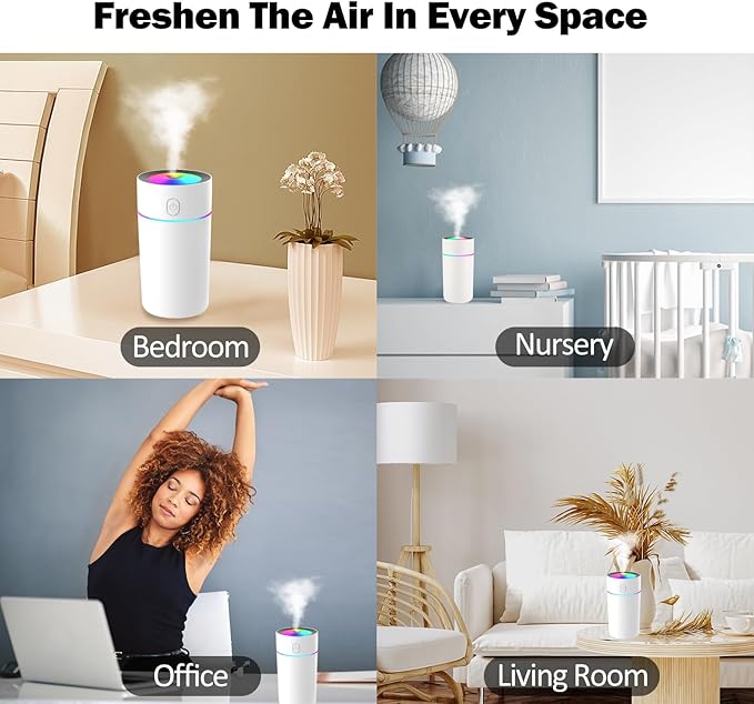 Portable Mini Humidifier with 7-color Lights, Cool Mist Small Desk Humidifiers - Image 6