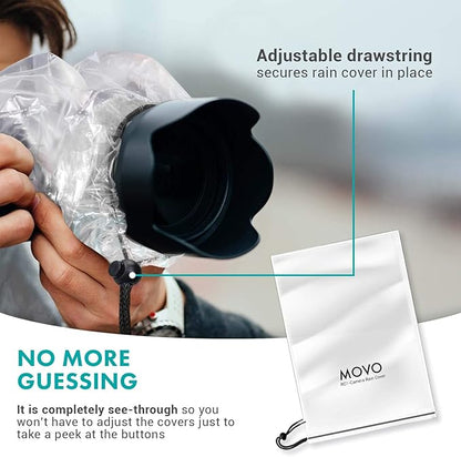 Movo RC1 Clear Rain Cover for DSLR Camera and Lens up to 18" Long - Image 6