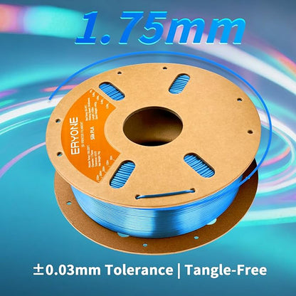 ERYONE Silk PLA Filament for 3D Printer, 1.75mm +/- 0.03mm, Silk Blue - Image 5