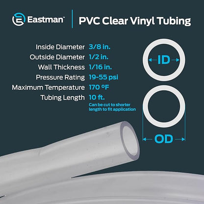Eastman 3/8 Inch ID PVC Clear Vinyl Tubing, 10 Foot Length - Image 4