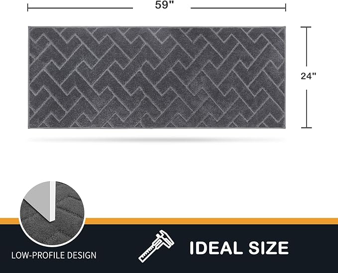 PURRUGS Dirt Trapping Door Mat 24" x 59", Non-Slip Machine Washable Entry Rug - Image 2