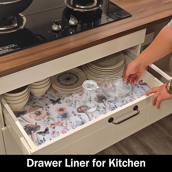 Mushroom Shelf Liners Non Adhesive and Strong Non-Slip Shelf and Drawer Liners - Image 3