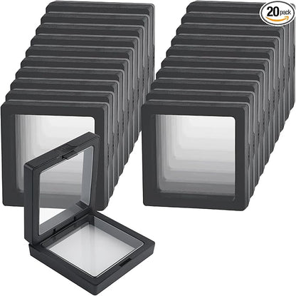 20 Pcs Black Seashell Holder, 3D Floating Display Box 2.7 x 2.7 Inches by Unknown