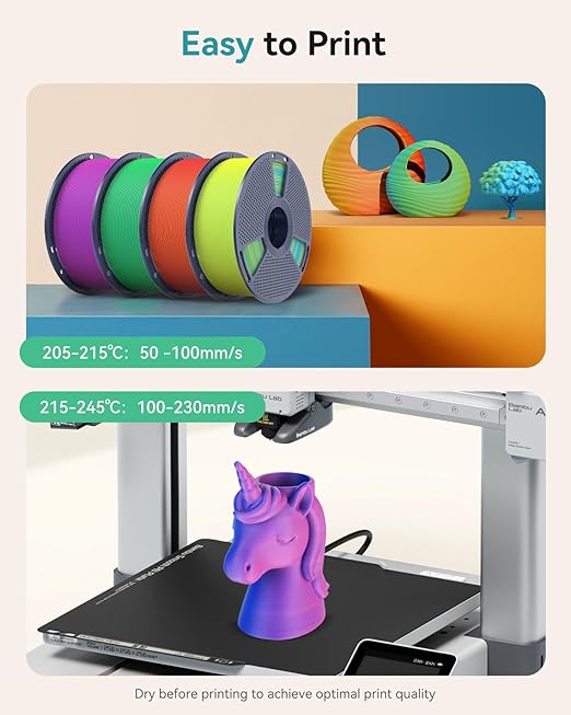 SUNLU Dual Color PLA Matte Filament 1.75mm, 3D Printer Filament Bundle - Image 3