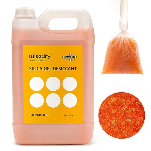 wisedry Reusable Silica Gel Beads Color Indicating Rechargeable Desiccant Beads by wisedry