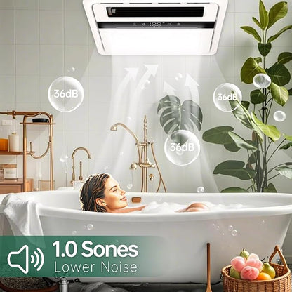 Bathroom Fan with Light and Heater, 140 CFM Ventilation, Remote Control - Image 6
