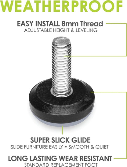 Slipstick Gorilla Outdoor Adjustable Furniture Levelers Weatherproof Screw in - Image 2