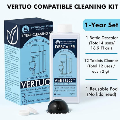 Descaling Kit Compatible with Nespresso Vertuo, Odorless Coffee Brewer Machine - Image 2