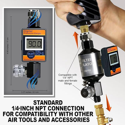 LE LEMATEC Digital Air Pressure Regulator & Water Separator - Image 4