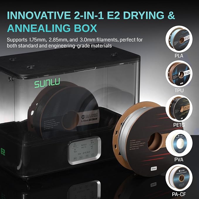 E2 Filament Dryer Box, 110℃ Max Temperature, 500W PTC Heater, 3-in-1 Dry + - Image 6