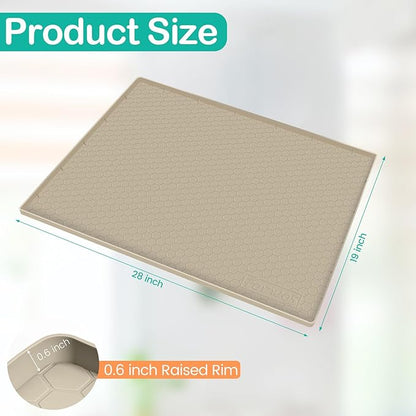 Waterproof Under Sink Mat 28" x 19", Silicone Cabinet Liner, Rubber Protector - Image 2