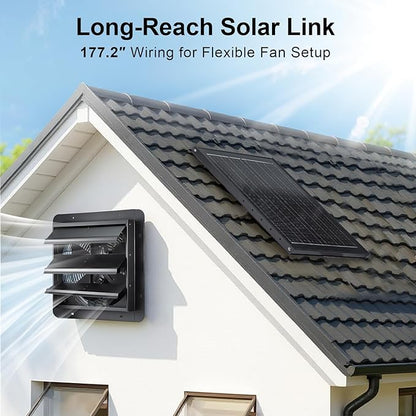 GROWNEER Solar Powered Exhaust Fan, 30W Solar Panel+12" High Speed Solar - Image 5
