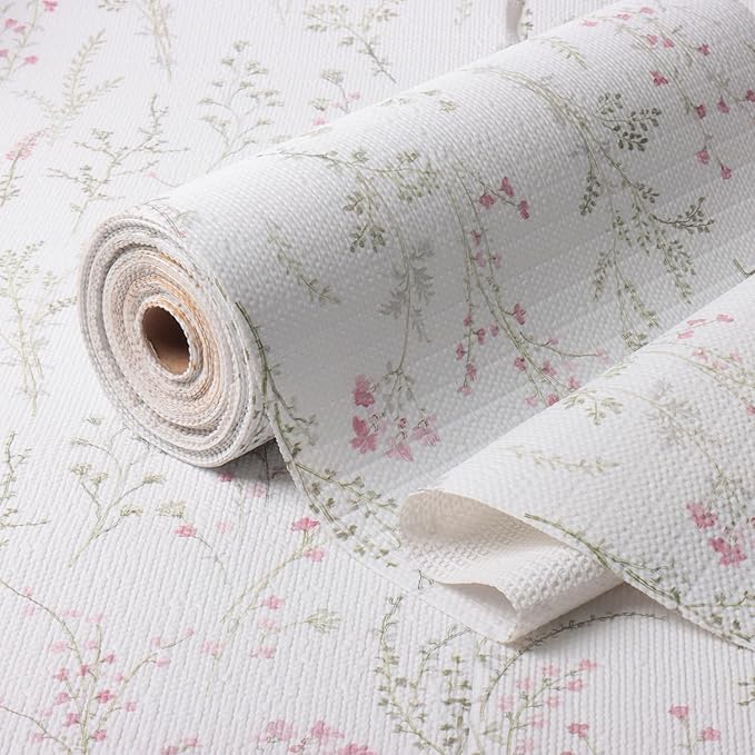 Floral Drawer and Shelf Liner for Cabinets, Non-Adhesive and Strong Non-Slip by Amiitay