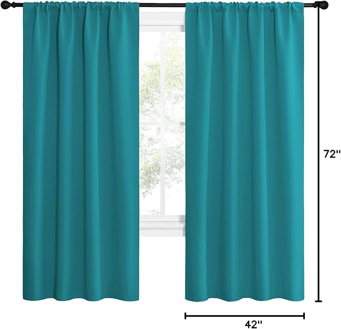 NICETOWN Peacock Blue Blackout Curtains Panels - Image 10