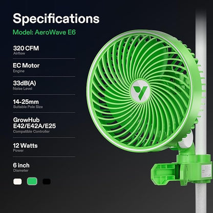 VIVOSUN AeroWave E6 Grow Tent Fan 6”, EC Motor, Smart Wifi Control, US Patented - Image 8