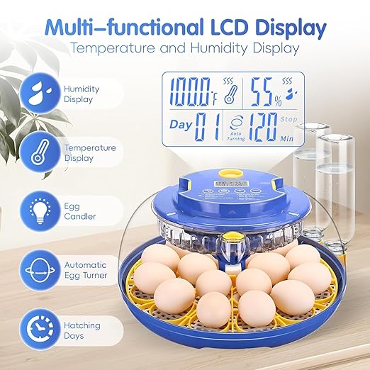 Egg incubators for Hatching Eggs, Automatic Egg Turning 12-24 Poultry Incubator - Image 2