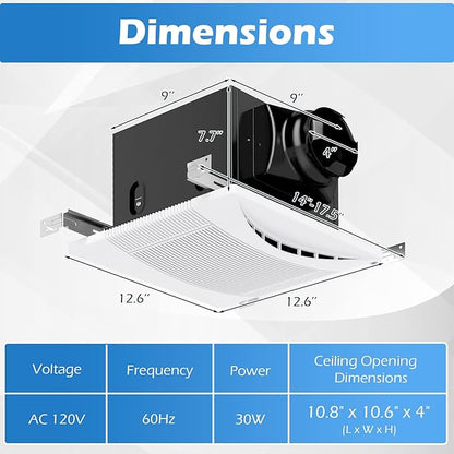 COSTWAY Bathroom Exhaust Fan, 110 CFM Ceiling Mount Exhaust Ventilation Fan - Image 9