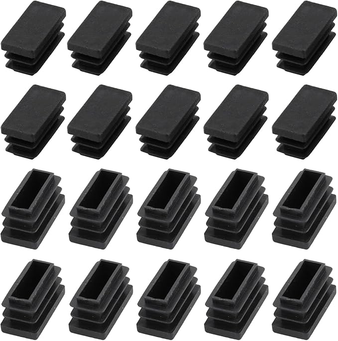METALLIXITY Rectangle End Caps 40Pcs, Plastic Rectangle Tube Inserts Threaded by METALLIXITY