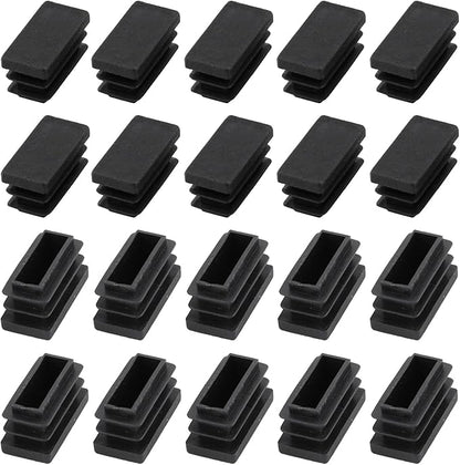 METALLIXITY Rectangle End Caps 40Pcs, Plastic Rectangle Tube Inserts Threaded by METALLIXITY