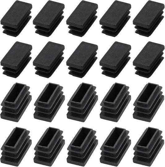 METALLIXITY Rectangle End Caps 40Pcs, Plastic Rectangle Tube Inserts Threaded by METALLIXITY