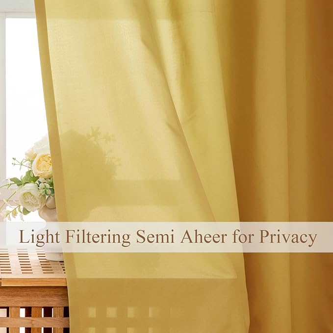 L.Z.E Gold Light Filtering Curtains - Image 3