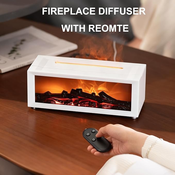 Fireplace Aroma Essential Oil Diffuser, 150ml Ultrasonic Humidifier, Scent - Image 5