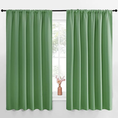 NICETOWN Blackout Curtains for Bedroom, Froest Green, 1 Pair, 62 by 63-inch by NICETOWN