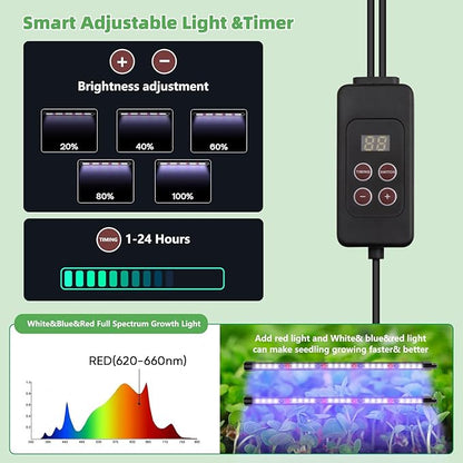 Indoor Seed Starting Kit with 60-Cell Self-Watering Tray, LED Grow Light - Image 5