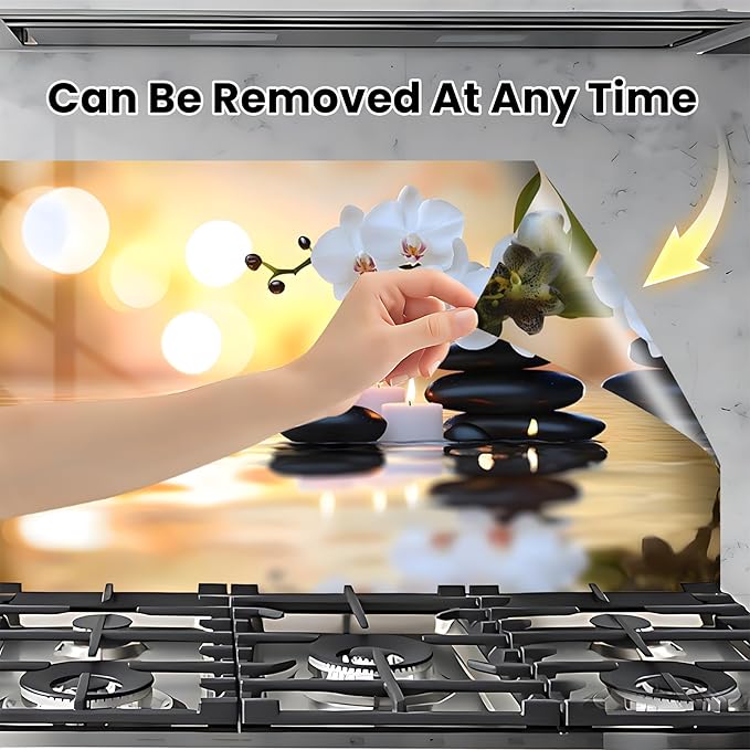 NYZE Kitchen Backsplash Stickers Waterproof Stove Backsplash Protector - Image 4