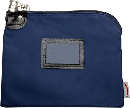 Heavy-Duty Money Bag with Lock – 9" x 12" Water-Repellent Laminated Nylon Bank by CardinalBagSupplies
