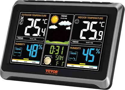 VEVOR Weather Station Indoor Outdoor, 7.5 in Color Display, Wireless Digital - Image 9