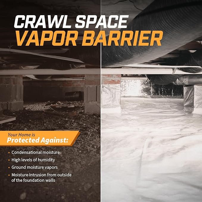 Crawl Space Vapor Barrier, 16 Mil Vapor Barrier, Heavy Duty Polyethylene Film - Image 7