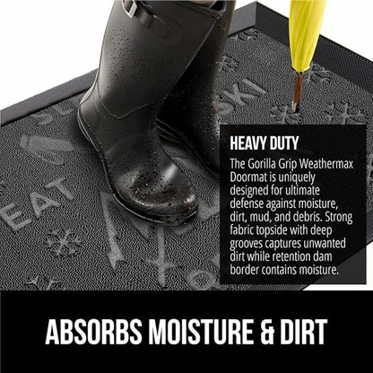 GORILLA GRIP 100% Waterproof All-Season WeatherMax Doormat 35x23, US Designed - Image 4