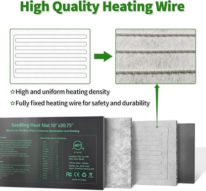 Seedling Heat Mat, MET Certified Waterproof Durable Germination Station Heat Mat - Image 4